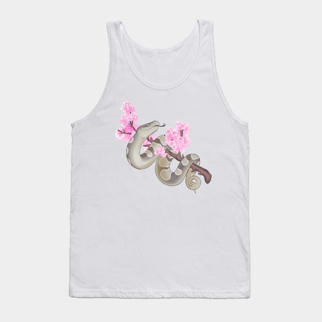 Pink Sakura Ball Python Pewter Tank Top by kailanipinon